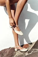 CHAUSSURES OUVERTES À L'ARRIÈRE BRIDES EFFET VERNI