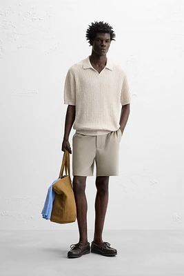 RIB KNIT RUSTIC POLO SHIRT