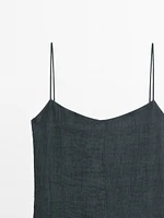 Long flounce dress with pintucks