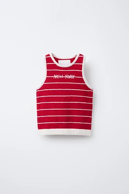 TOP EFFET SERVIETTE RAYURES