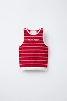 TOP EFFET SERVIETTE RAYURES