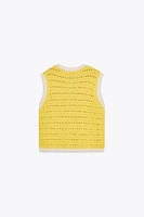 TOP GILET EN MAILLE GROS BOUTONS