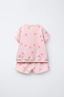 PRINTED JOGGING T-SHIRT AND BERMUDA SET