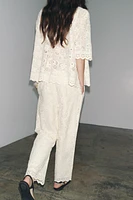 ZW COLLECTION PANTS WITH PERFORATED EMBROIDERY