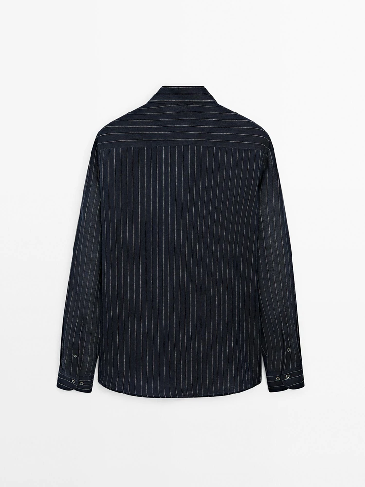 100% linen pinstripe shirt