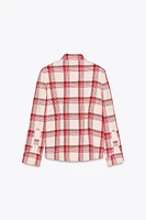 PLAID SHOULDER PAD SHIRT ZW COLLECTION