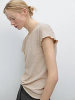 Knit T-shirt with wavy trim detail