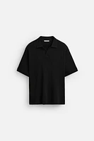 RIB TEXTURED POLO SHIRT