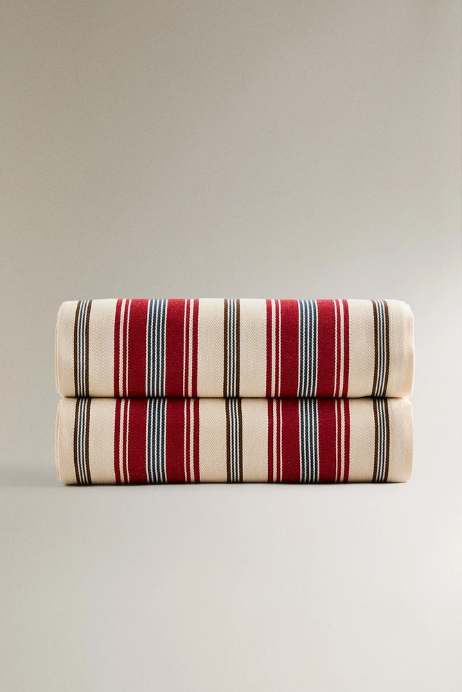 STRIPED COTTON BLANKET
