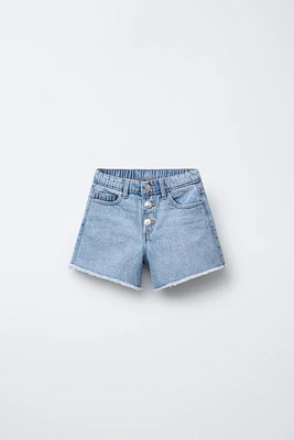 SHORT EN JEAN À POCHES CŒUR