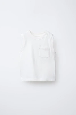 T-SHIRT POCHE SANS MANCHES