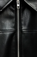 FAUX LEATHER BOMBER JACKET