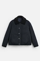 CONTRAST COLLAR PUFFER JACKET