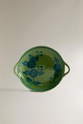 PLAT GRÈS ROND FLEURS