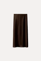 SATIN EFFECT MIDI SKIRT