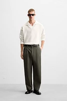 PANTALON COUPE DÉCONTRACTÉE À PLIS