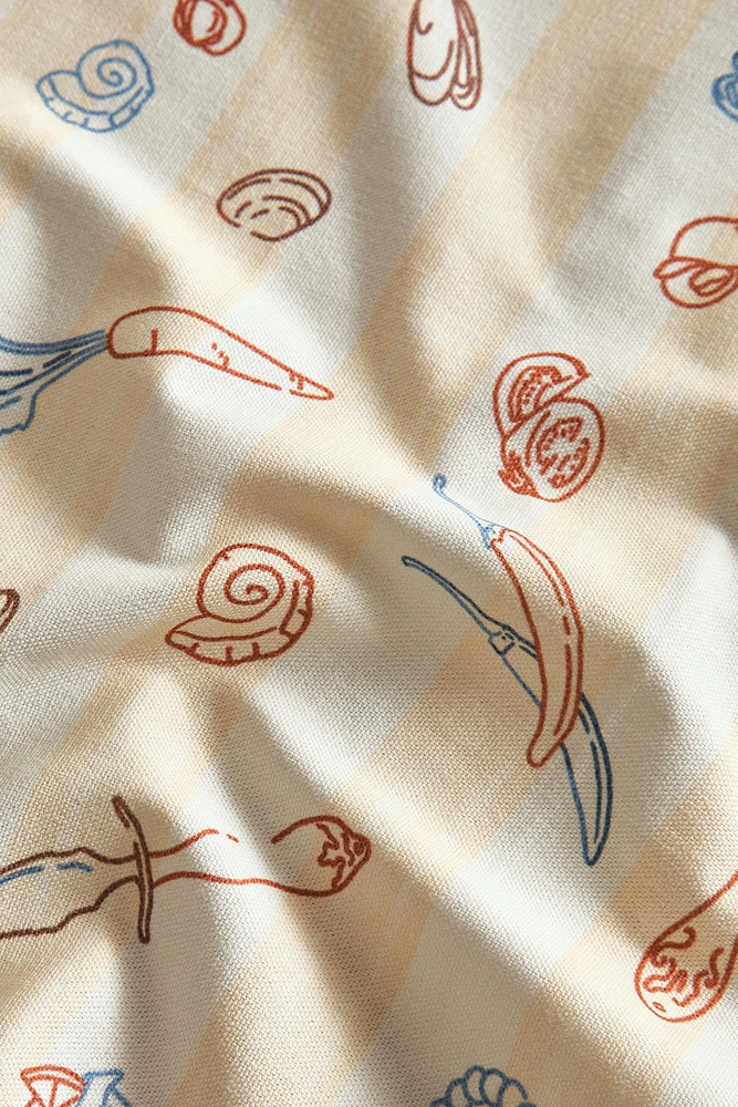 SERVIETTES DE TABLE BANDES PRINT VAISSELLE (LOT DE 2)