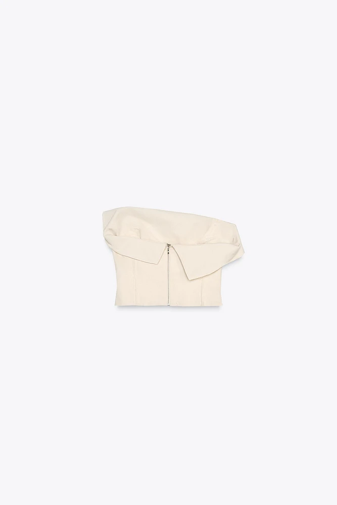 TOP BUSTIER À VOLANT ZW COLLECTION
