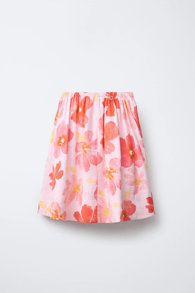 JUPE MIDI IMPRIMÉE FLEURS