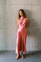 SATIN MIDI DRESS