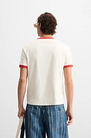 T-SHIRT RIB CONTRASTE INSCRIPTION