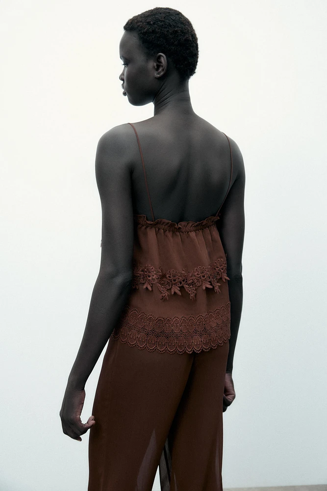 FLOWY LACE PANTS