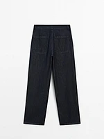 Mid-rise straight-leg jeans