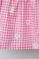 ROBE À CARREAUX VICHY FLEURS