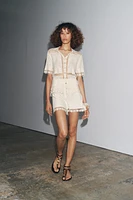 ZW COLLECTION COMBINATION CROCHET BLOUSE
