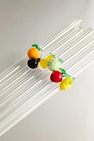 LOT PAILLES VERRE RECYCLABLE FIGURES FRUITS (LOT DE 6)