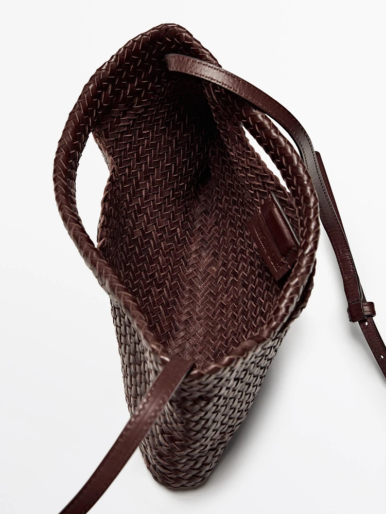 Mini-sac en cuir nappa tressé
