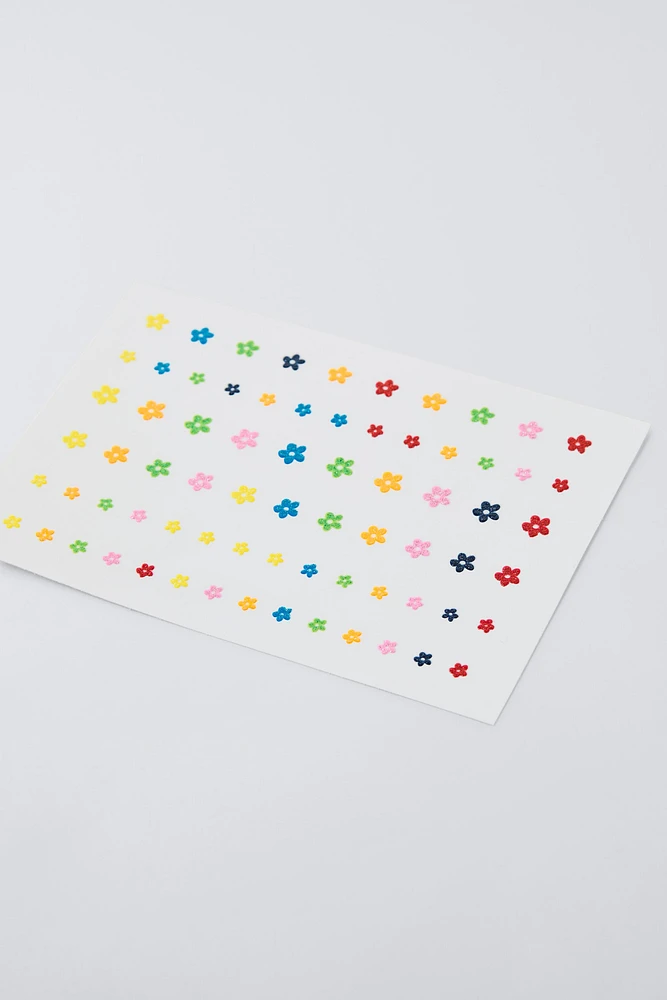 GLITTER FLOWERS ZARA FACE STICKERS