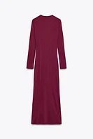 DRAPED NECKLINE MIDI DRESS