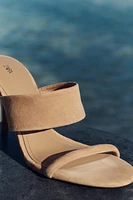 SUEDE STRAPPY HEELED SANDALS
