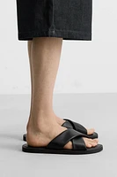 CROSSED CHUNKY SANDALS