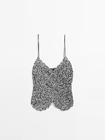 Top crochet en maille moulinée