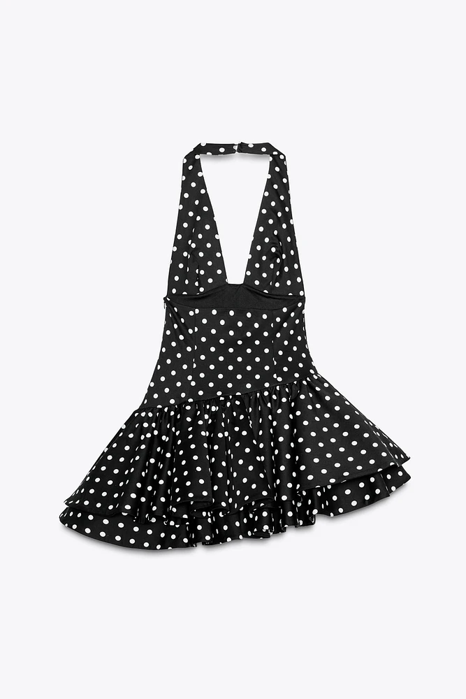 ROBE COMBINAISON À POIS ET VOLANTS