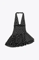 POLKA DOT RUFFLED JUMPSUIT DRESS