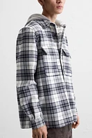 CONTRASTING HOODED OVERSHIRT