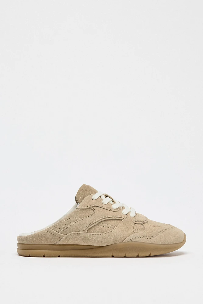 BACKLESS LEATHER SNEAKERS