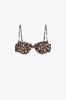 ANIMAL PRINT UNDERWIRE BIKINI TOP