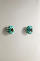 LOT BOUTONS DE PORTE CÉRAMIQUE FLEUR (LOT DE 2)
