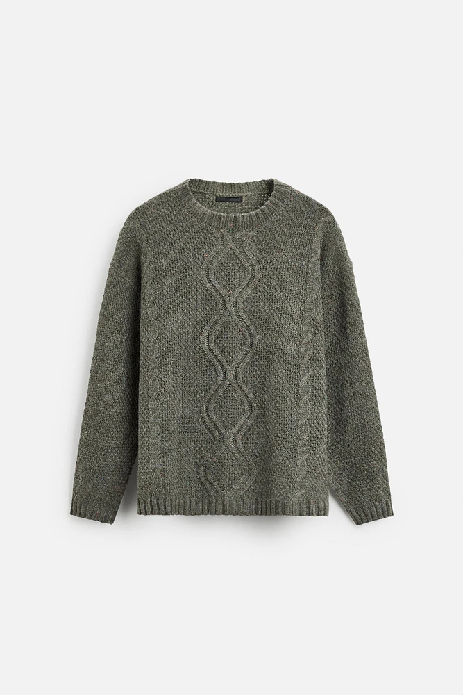 BRAIDED TEXTURED SWEATER