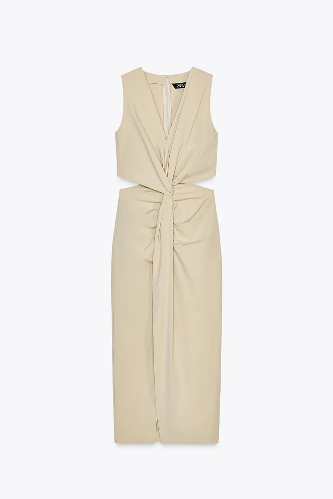 ROBE MI-LONGUE AJOURÉE NŒUD