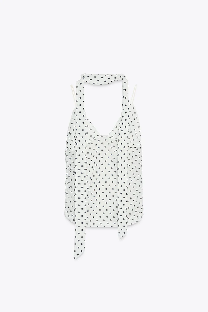 TOP FOULARD À POIS