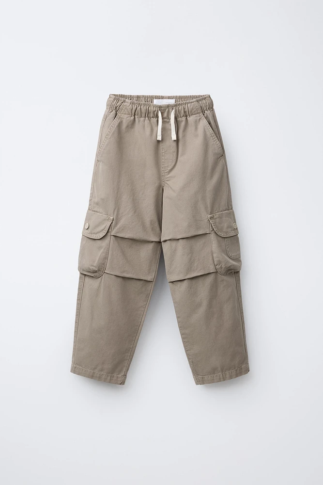 BAGGY CANVAS PANTS WITH POCKETS