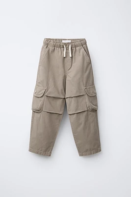 BAGGY CANVAS PANTS WITH POCKETS