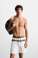 MAILLOT DE BAIN LONG À BANDES