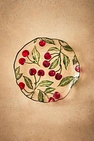 ASSIETTE À DESSERT VERRE RECYCLABLE CERISES