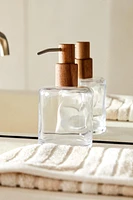 DISTRIBUTEUR SAVON VERRE BOIS